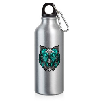GARRAFAS E SQUEEZES SQUEEZE DE ALUMÍNIO MODELO ERALD COM MOSQUETÃO DTF UV 500ML CROMADA Colorido frente - 10 un.
