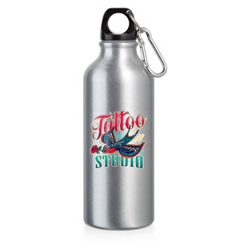 GARRAFAS E SQUEEZES SQUEEZE DE ALUMÍNIO MODELO ERALD COM MOSQUETÃO DTF UV 500ML CROMADA Colorido frente - 5 un.