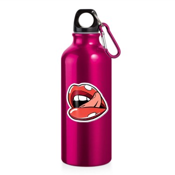 GARRAFAS E SQUEEZES SQUEEZE DE ALUMÍNIO MODELO ERALD COM MOSQUETÃO DTF UV 500ML ROSA Colorido frente - 1 un.