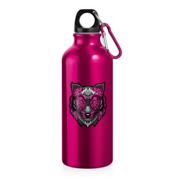 GARRAFAS E SQUEEZES SQUEEZE DE ALUMÍNIO MODELO ERALD COM MOSQUETÃO DTF UV 500ML ROSA Colorido frente - 10 un.