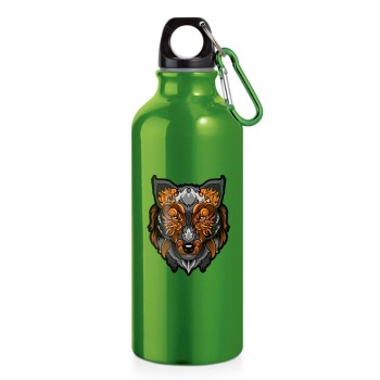 GARRAFAS E SQUEEZES SQUEEZE DE ALUMÍNIO MODELO ERALD COM MOSQUETÃO DTF UV 500ML VERDE Colorido frente - 10 un.
