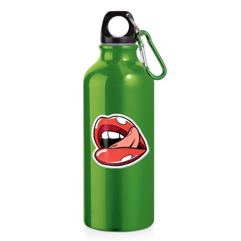 GARRAFAS E SQUEEZES SQUEEZE DE ALUMÍNIO MODELO ERALD COM MOSQUETÃO DTF UV 500ML VERDE Colorido frente - 1 un.