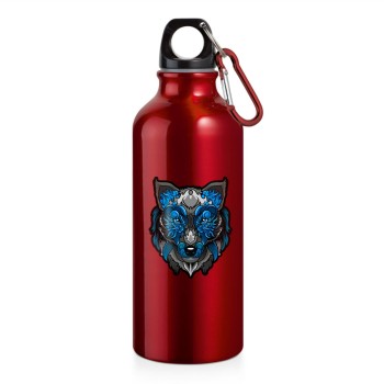 GARRAFAS E SQUEEZES SQUEEZE DE ALUMÍNIO MODELO ERALD COM MOSQUETÃO DTF UV 500ML VERMELHA Colorido frente - 10 un.