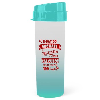 GARRAFAS E SQUEEZES SQUEEZE DE PP MODELO ACQUA BIO 480ML DEGRADÊ AZUL TIFFANY 300 un. - Preto e branco frente e verso