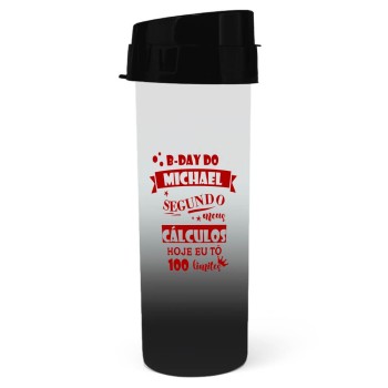 GARRAFAS E SQUEEZES SQUEEZE DE PP MODELO ACQUA BIO 480ML DEGRADÊ PRETO 300 un. - Preto e branco frente e verso