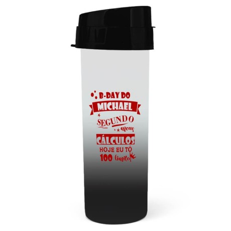 GARRAFAS E SQUEEZES SQUEEZE DE PP MODELO ACQUA BIO 480ML DEGRADÊ PRETO 300 un. - Preto e branco frente e verso