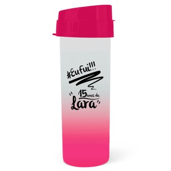 GARRAFAS E SQUEEZES SQUEEZE DE PP MODELO ACQUA BIO 480ML DEGRADÊ ROSA 500 un. - Preto e branco frente e verso