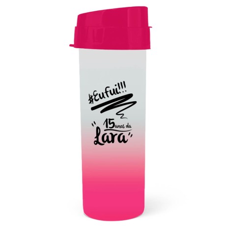 GARRAFAS E SQUEEZES SQUEEZE DE PP MODELO ACQUA BIO 480ML DEGRADÊ ROSA 500 un. - Preto e branco frente e verso