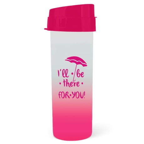 GARRAFAS E SQUEEZES SQUEEZE DE PP MODELO ACQUA BIO 480ML DEGRADÊ ROSA Preto e branco frente e verso - 1000 un.