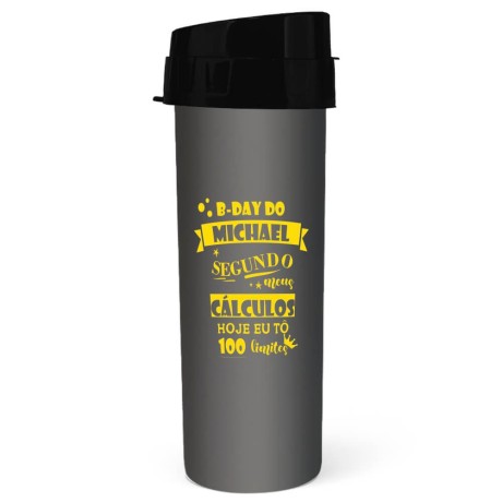 GARRAFAS E SQUEEZES SQUEEZE DE PP MODELO ACQUA BIO 480ML TRANSLÚCIDO FUMÊ 1000 un. - Preto e branco frente e verso
