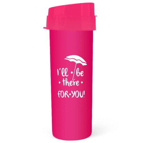GARRAFAS E SQUEEZES SQUEEZE DE PP MODELO ACQUA BIO 480ML TRANSLÚCIDO ROSA 300 un. - Preto e branco frente e verso