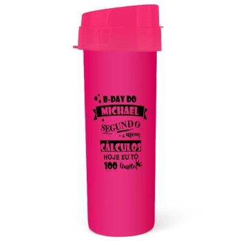 GARRAFAS E SQUEEZES SQUEEZE DE PP MODELO ACQUA BIO 480ML TRANSLÚCIDO ROSA 500 un. - Preto e branco frente e verso