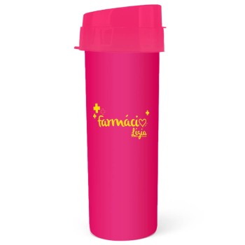 GARRAFAS E SQUEEZES SQUEEZE DE PP MODELO ACQUA BIO 480ML TRANSLÚCIDO ROSA 100 un. - Preto e branco frente e verso