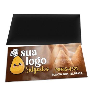 ÍMÃS DE GELADEIRA CORTE RETO COUCHÊ 250G VERNIZ UV TOTAL FR 103X45MM Colorido frente - 500 un.