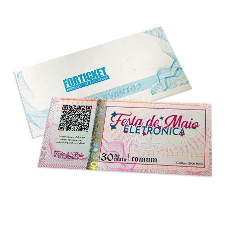 INGRESSOS DE SEGURANÇA 105X51MM ROSA Colorido frente - 108 un.