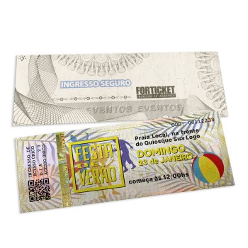 INGRESSOS DE SEGURANÇA 150X55MM AMARELO Colorido frente - 504 un.
