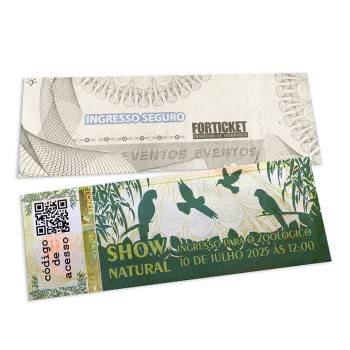 INGRESSOS DE SEGURANÇA 150X55MM AMARELO Colorido frente - 104 un.