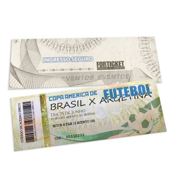INGRESSOS DE SEGURANÇA 150X55MM AMARELO Colorido frente - 256 un.
