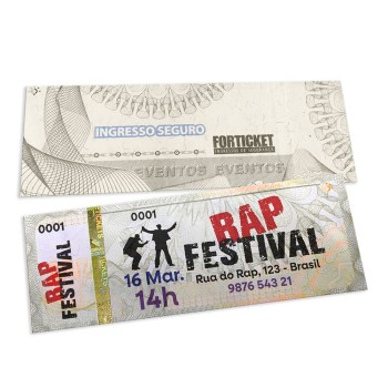 INGRESSOS DE SEGURANÇA 150X55MM CINZA Colorido frente - 504 un.