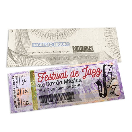 INGRESSOS DE SEGURANÇA 150X55MM LILAS Colorido frente - 104 un.