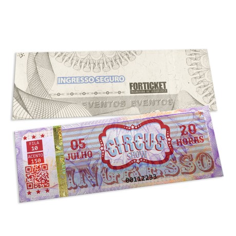 INGRESSOS DE SEGURANÇA 150X55MM LILAS Colorido frente - 256 un.