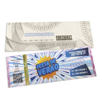 INGRESSOS DE SEGURANÇA 150X55MM ROSA Colorido frente - 104 un.