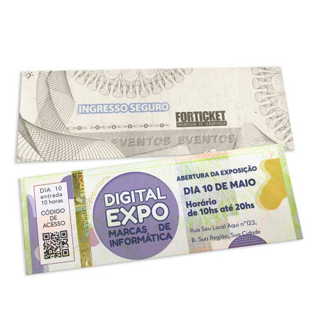 INGRESSOS DE SEGURANÇA 150X55MM VERDE Colorido frente - 256 un.