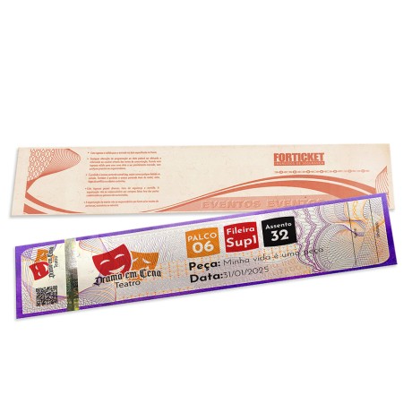 INGRESSOS DE SEGURANÇA 211X51MM LILAS Colorido frente - 102 un.