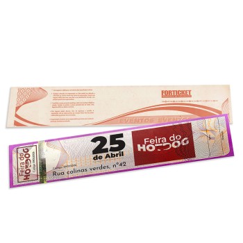 INGRESSOS DE SEGURANÇA 211X51MM ROSA Colorido frente - 102 un.