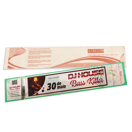 INGRESSOS DE SEGURANÇA 211X51MM VERDE Colorido frente - 102 un.