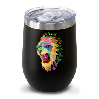 CANECA, COPOS E TAÇAS COPOS COPOS TÉRMICOS MODELO CUIA E DTF UV 360ML PRETO Preto e branco frente - 5 un.