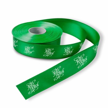 FITA DE CETIM ROLO COM 50 METROS LARGURA DE 22MM VERDE BANDEIRA Preto e branco frente - 1 un.