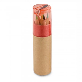 KITS PARA COLORIR PADRÃO MINI PORTA LÁPIS DE COR CILÍNDRICO VERMELHA 100 un.
