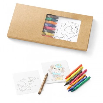 KITS PARA COLORIR LÁPIS APONTADOR E DESENHOS MODELO JAGUAR 180X90MM 100 un.