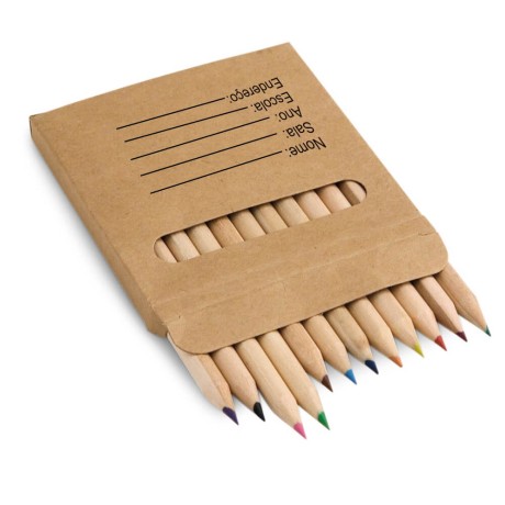 LÁPIS, APONTADORES E GIZ DE CERA LÁPIS LÁPIS DE COLORIR MINI CAIXA COM 12UN Colorido frente - 100 un.