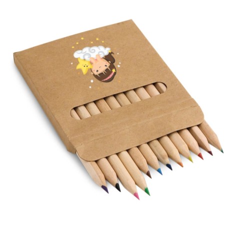 LÁPIS, APONTADORES E GIZ DE CERA LÁPIS LÁPIS DE COLORIR MINI CAIXA COM 12UN Colorido frente - 50 un.