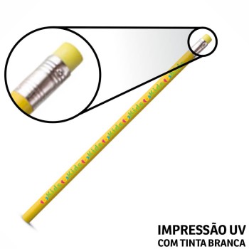 LÁPIS, APONTADORES E GIZ DE CERA LÁPIS LÁPIS DE ESCREVER AMARELO RESINADO COM BORRACHA Colorido frente - 50 un.