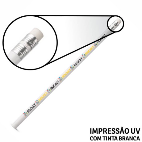 LÁPIS, APONTADORES E GIZ DE CERA LÁPIS LÁPIS DE ESCREVER BRANCO RESINADO COM BORRACHA Colorido frente - 25 un.