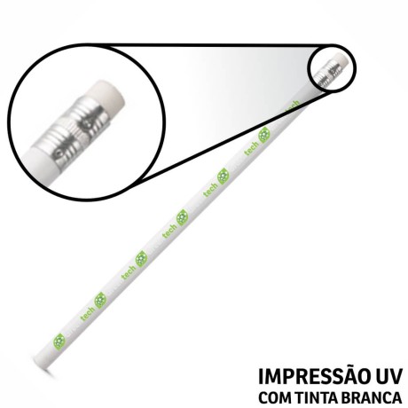 LÁPIS, APONTADORES E GIZ DE CERA LÁPIS LÁPIS DE ESCREVER BRANCO RESINADO COM BORRACHA Colorido frente - 10 un.