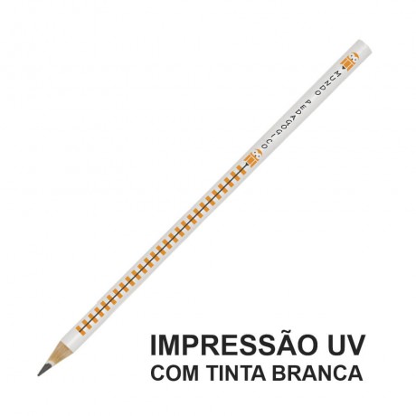 LÁPIS DE COR PERSONALIZADO BRANCO RESINADO Colorido frente - 10 un.