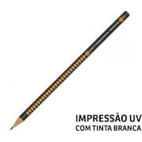 LÁPIS DE COR PERSONALIZADO PRETO RESINADO SIMPLES Colorido frente - 10 un.