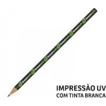 LÁPIS DE COR PERSONALIZADO PRETO RESINADO SIMPLES Colorido frente - 100 un.