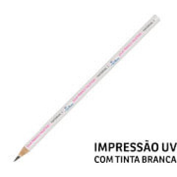 LÁPIS DE COR PERSONALIZADO BRANCO RESINADO Colorido frente - 25 un.