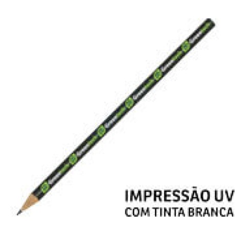LÁPIS DE COR PERSONALIZADO PRETO RESINADO SIMPLES Colorido frente - 100 un.