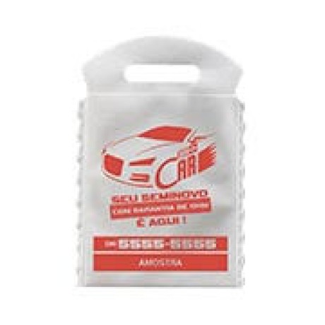 LIXEIRA PARA CARRO 175X260MM BRANCO Preto e branco frente - 50 un.