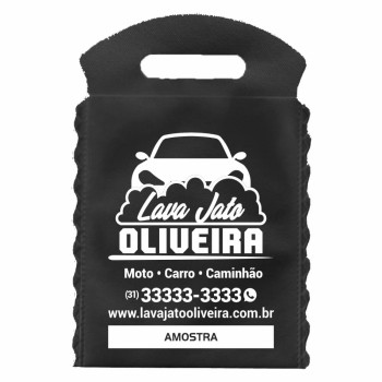 LIXEIRA PARA CARRO 175X260MM PRETO Preto e branco frente - 250 un.