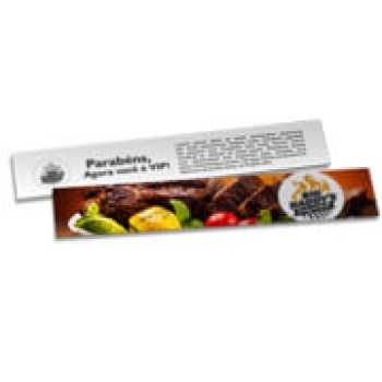 MARCADOR DE PÁGINA COUCHÊ 300G VERNIZ LOCALIZADO FRENTE 273X51 Colorido frente e preto e branco verso - 1000 un.