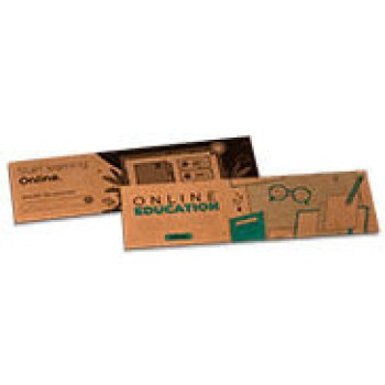 MARCADOR DE PÁGINA KRAFT 250G SEM VERNIZ 182X51 Colorido frente e preto e branco verso - 100 un.