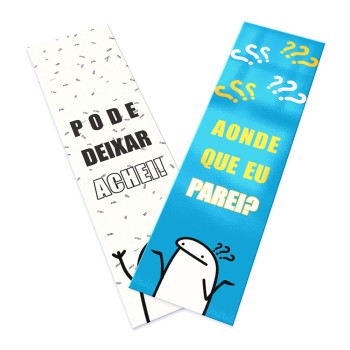 MARCADOR DE PÁGINA SUPREMO 250G VERNIZ UV TOTAL FRENTE 182X51MM Colorido frente e preto e branco verso - 500 un.