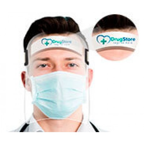 MÁSCARAS DE PREVENÇÃO PERSONALIZADAS PROTETOR FACIAL FACE SHIELD Colorido frente - 50 un.